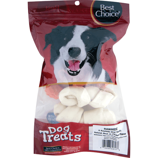 slide 1 of 1, Best Choice Assorted Rawhide Bones, 6 ct