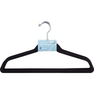 slide 1 of 1, Whitmor Spacemaker Suit Hangers Set Of 5, Black, 5 ct