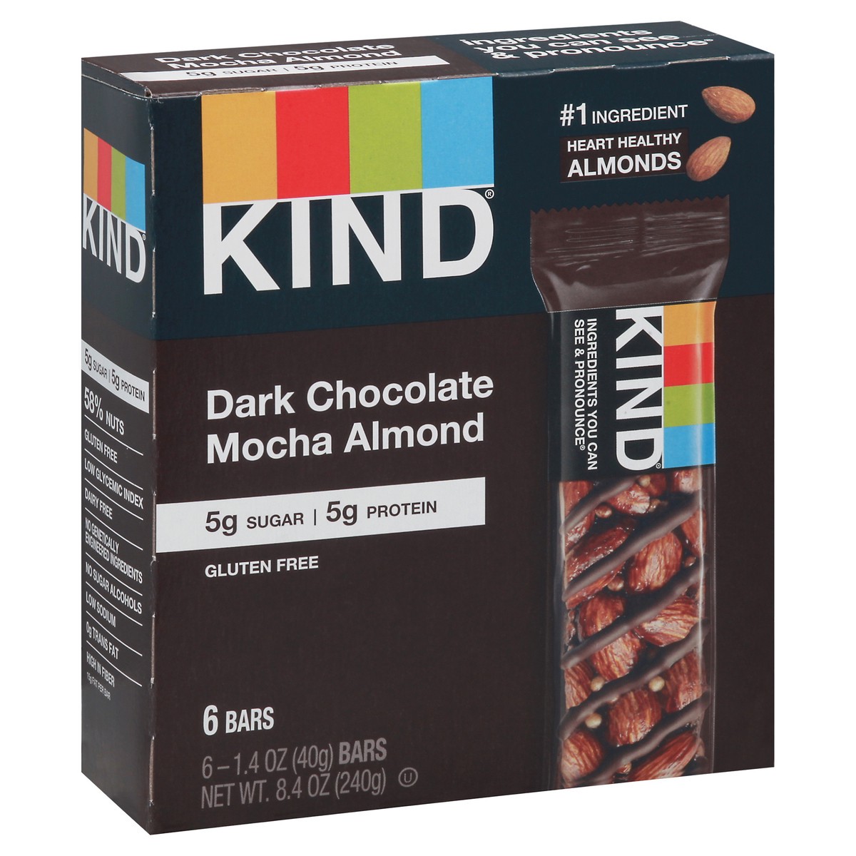 slide 7 of 10, Kind Bars Dark Choc Mocha Almond 6Ct, 8.4 oz