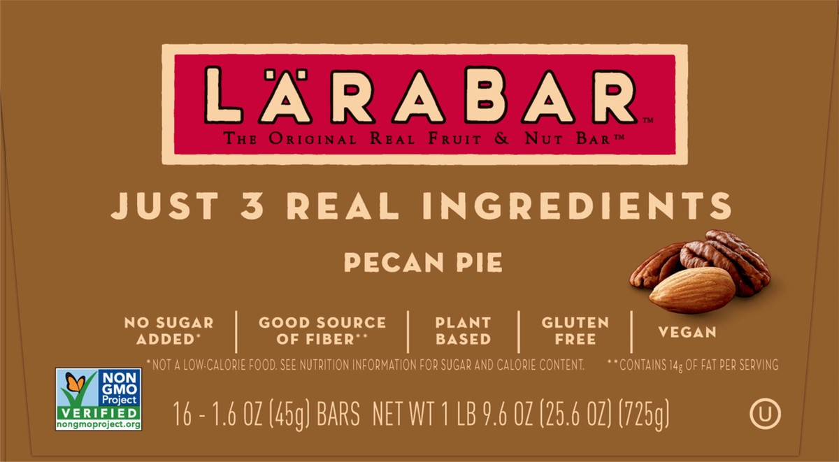 slide 5 of 13, LÄRABAR Pecan Pie, Gluten Free Vegan Fruit & Nut Bars, 16 Ct, 16 ct