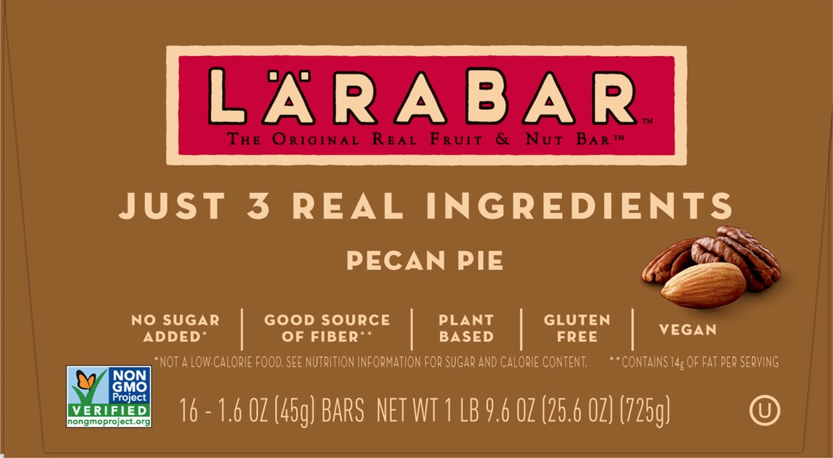 slide 4 of 13, LÄRABAR Pecan Pie, Gluten Free Vegan Fruit & Nut Bars, 16 Ct, 16 ct