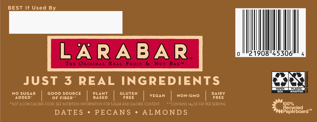 slide 7 of 13, LÄRABAR Pecan Pie, Gluten Free Vegan Fruit & Nut Bars, 16 Ct, 16 ct