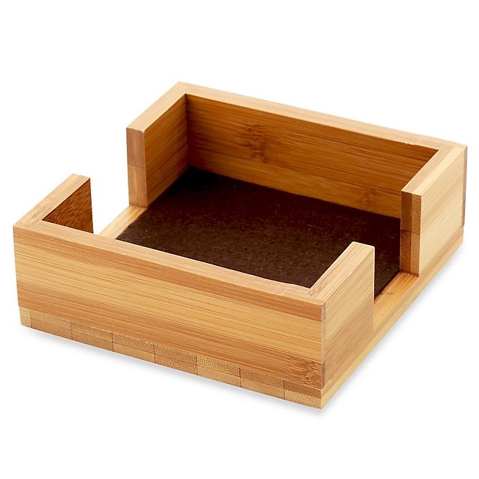 slide 1 of 1, Thirstystone Square Wood Coaster Caddy - Bamboo, 1 ct