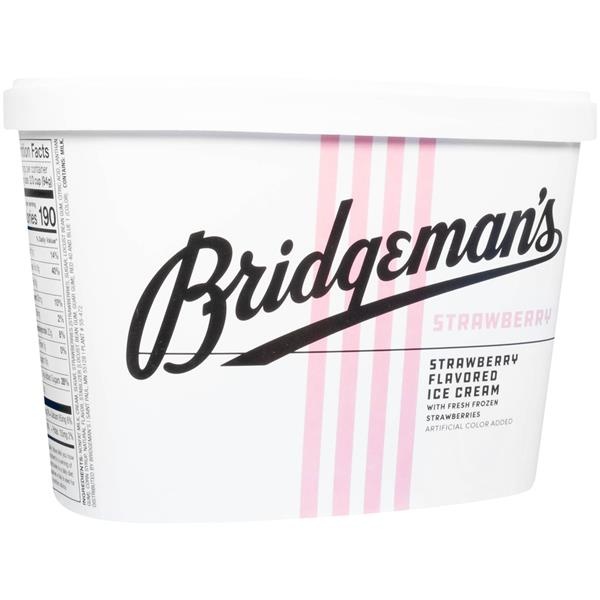 slide 1 of 1, Bridgeman's Strawberry Flavored Ice Cream, 48 fl oz