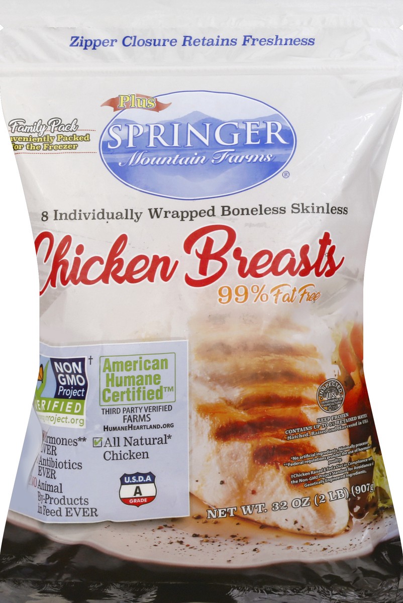 slide 3 of 6, Springer Mountain Farms Family Pack Skinless Boneless Chicken Breasts Family Pack 8 ea, 8 ct