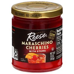 Reese Maraschino Cherries with Stems 10 oz