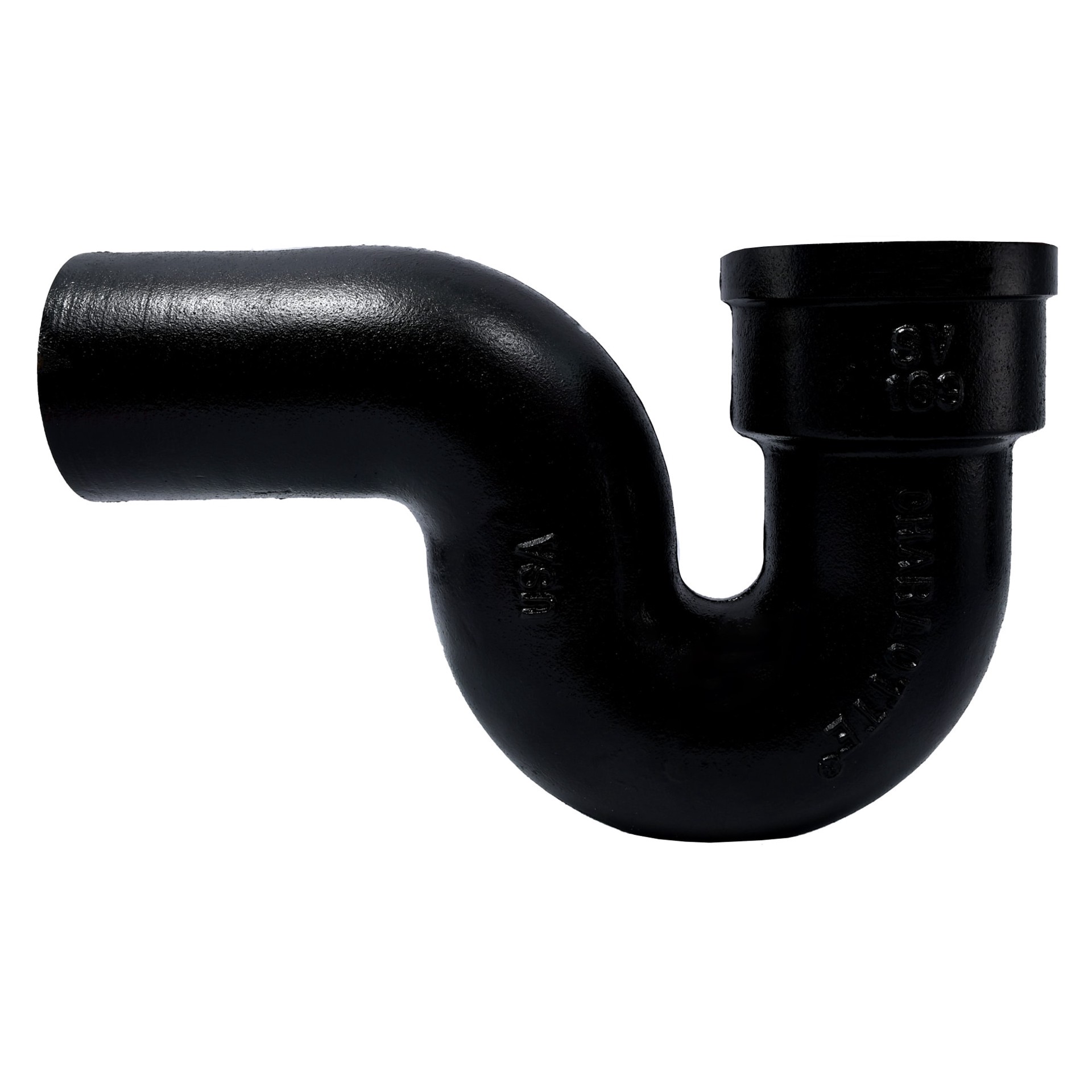 slide 2 of 6, Charlotte Pipe 2-in Black Cast Iron P-Trap Pipe/Fitting for DWV Applications, NSF Safety Listed, ASTM A74 Approved, 1 ct
