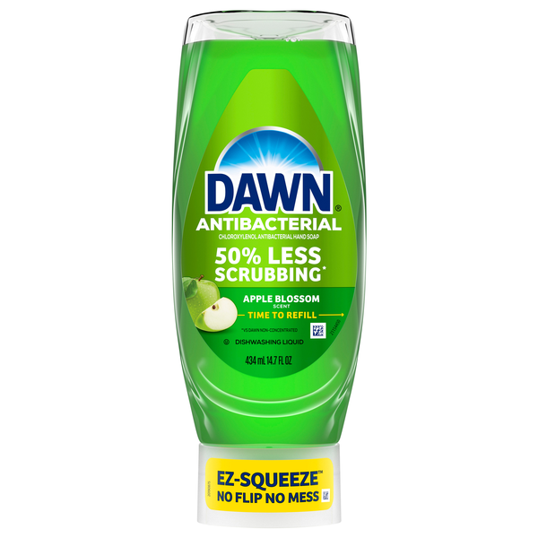 slide 1 of 1, Dawn Antibacterial EZ-Squeeze Dishwashing Liquid Dish Soap Apple Blossom, 14.7 oz