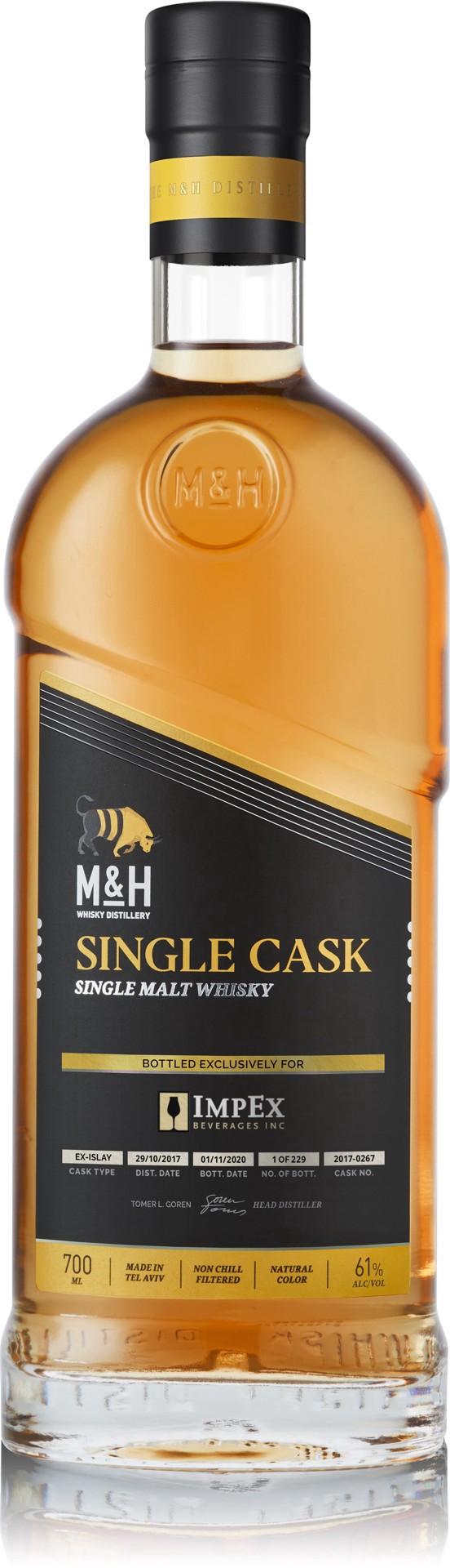 slide 1 of 1, M&H Whisky - Single Cask Ex-Islay 2017, 750 ml