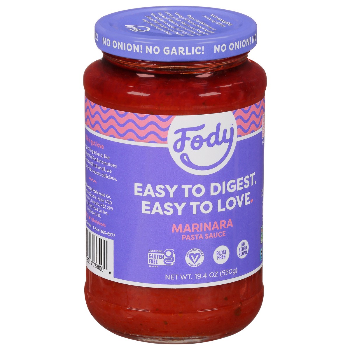 slide 3 of 9, Fody Marinara Sensitive Pasta Sauce 19.4 oz, 19.4 oz