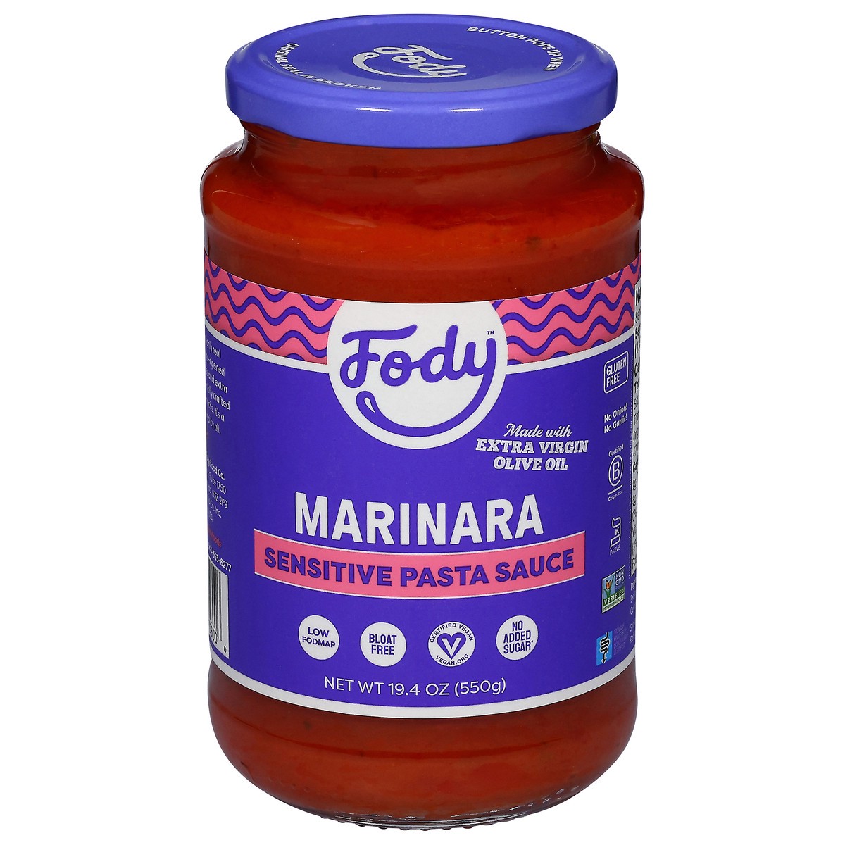 slide 1 of 9, Fody Marinara Sensitive Pasta Sauce 19.4 oz, 19.4 oz