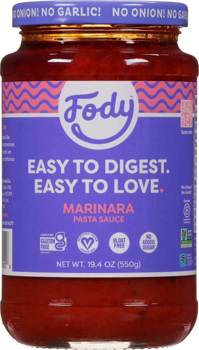 slide 2 of 9, Fody Marinara Sensitive Pasta Sauce 19.4 oz, 19.4 oz