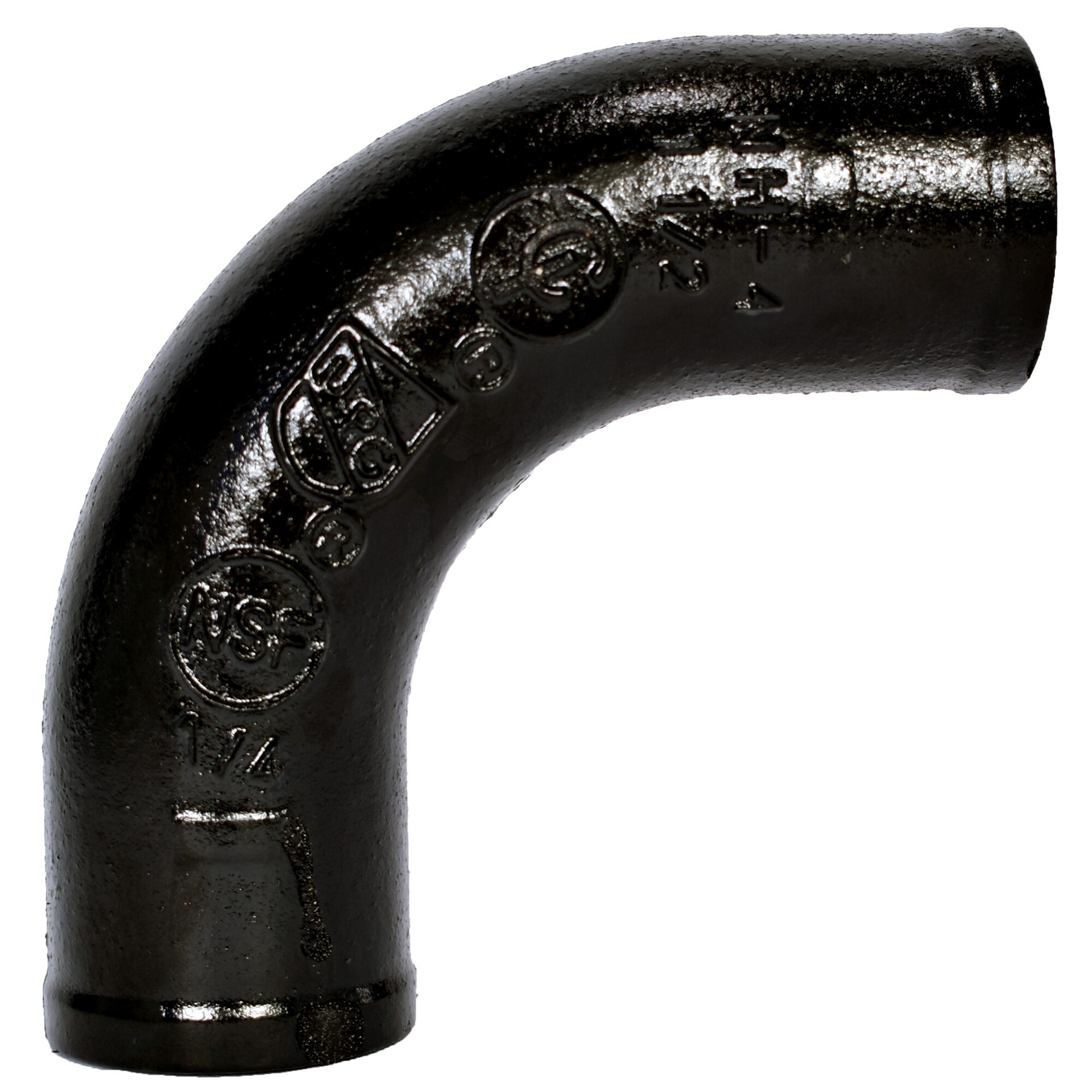 slide 5 of 6, Charlotte Pipe 1-1/2-in x 1-1/2-in dia x 90-Degree Cast Iron No Hub Quarter Bend Cast Iron Fitting, 1 ct