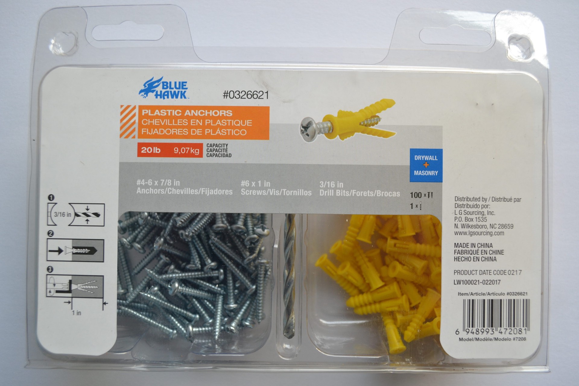 slide 2 of 3, Blue Hawk 20-lb 3/16-in x 7/8-in Concrete Anchors (100-Pack), 1 ct