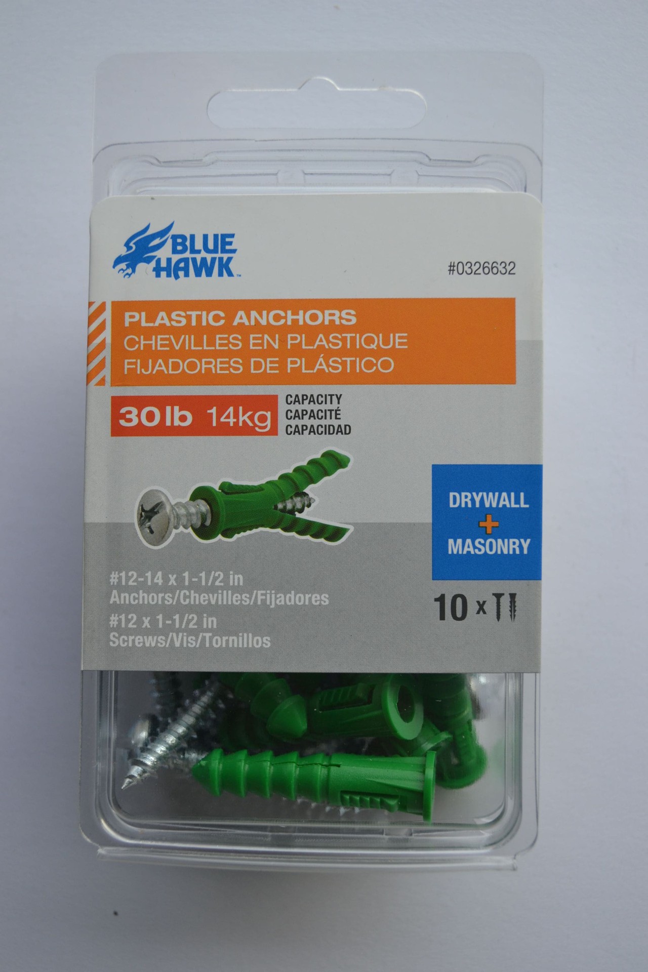 slide 2 of 3, Blue Hawk 30-lb 5/16-in x 1-1/2-in Concrete Anchors (10-Pack), 1 ct