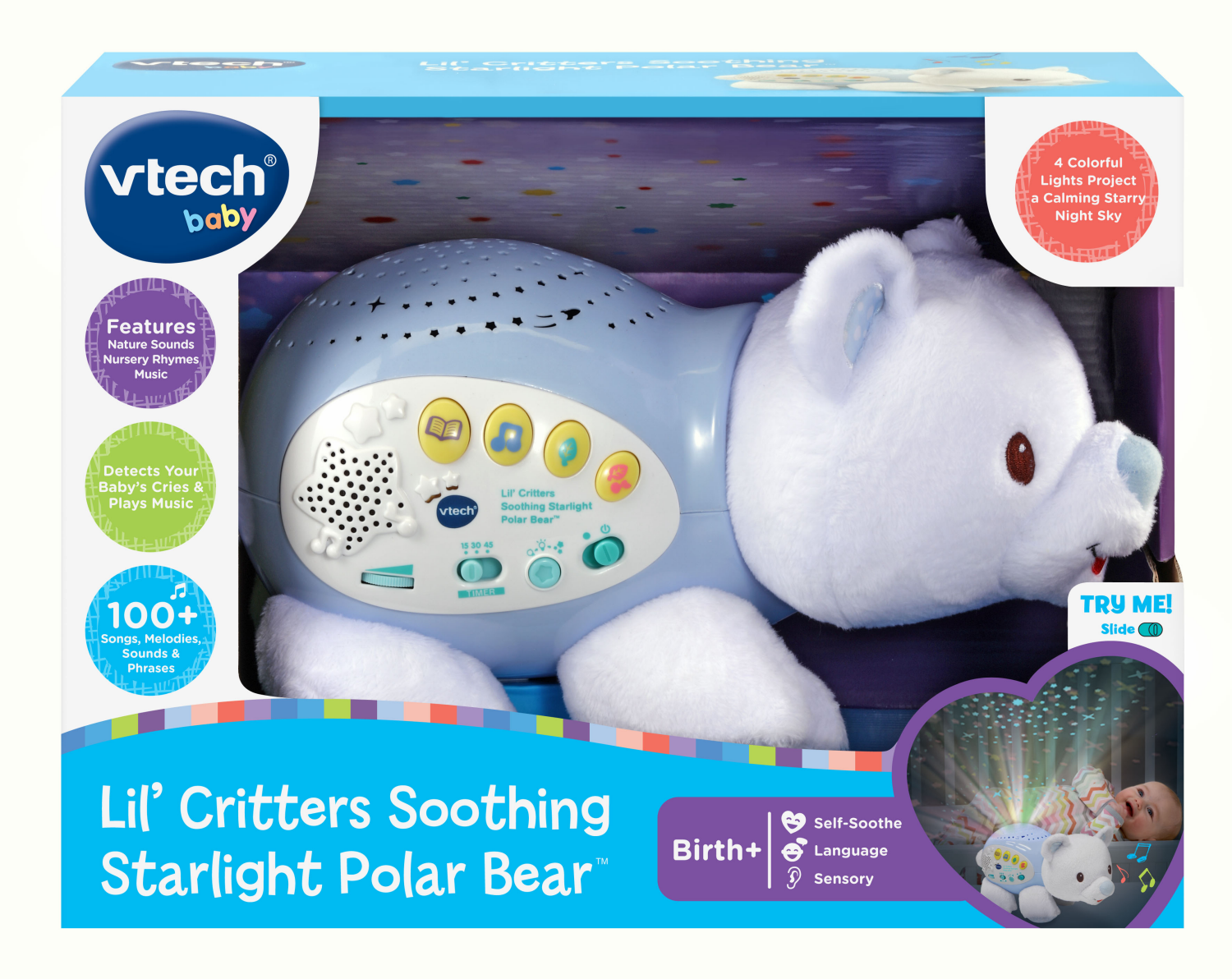 slide 1 of 2, VTech Lil' Critters Soothing Starlight Polar Bear, 1 ct