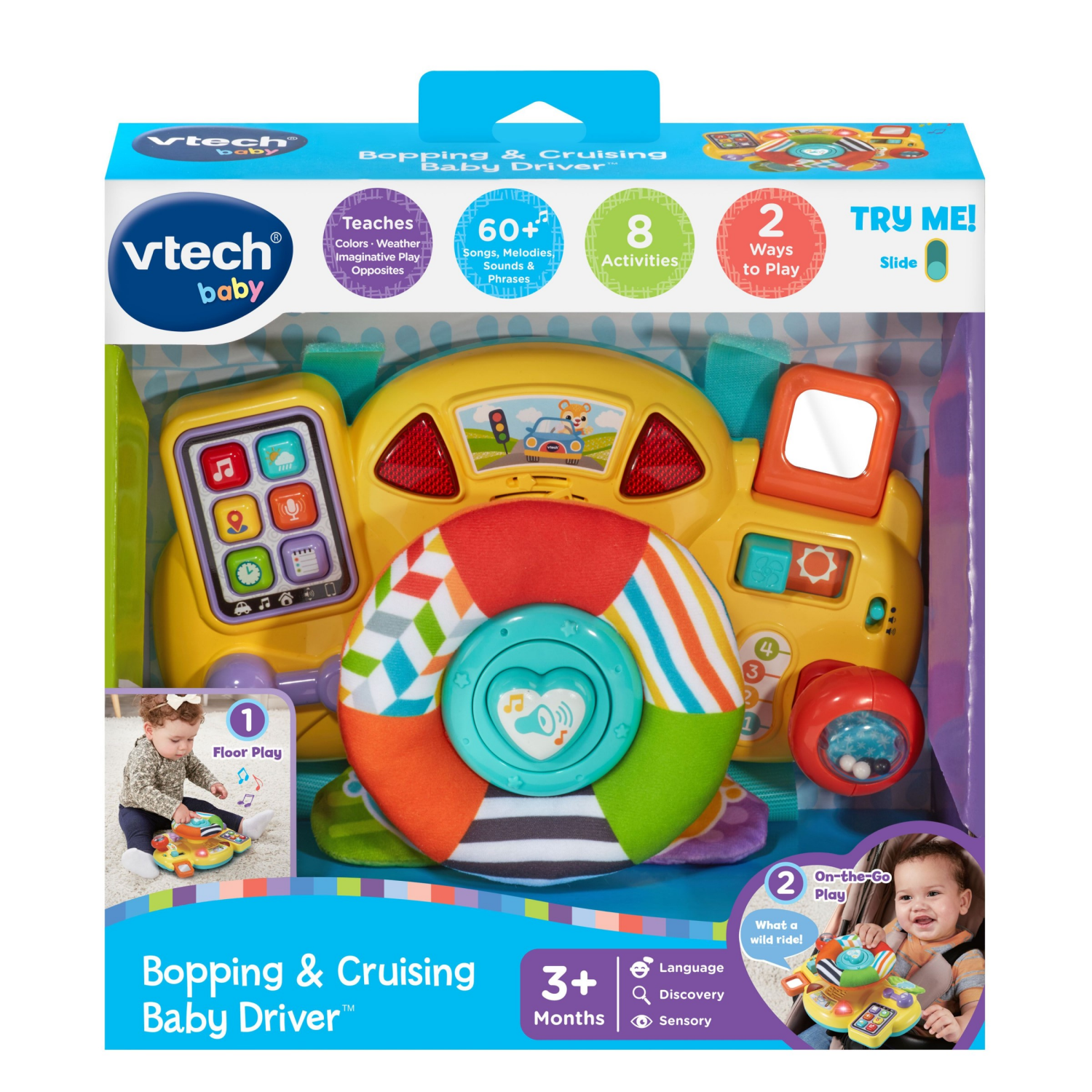 slide 3 of 3, Vtech Baby Bopping & Cruising Baby Driver, 1 ct