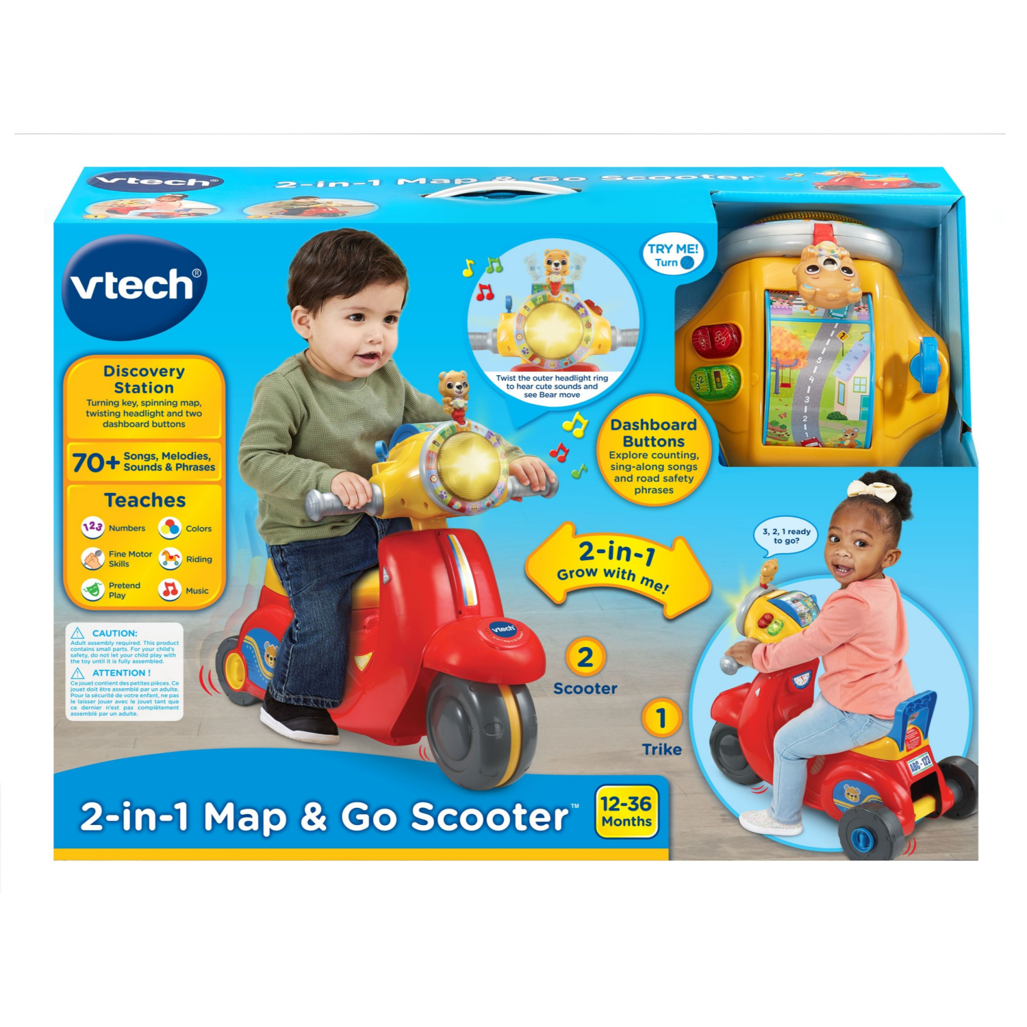 slide 3 of 4, Vtech 2-In-1 Map & Go Scooter, 1 ct
