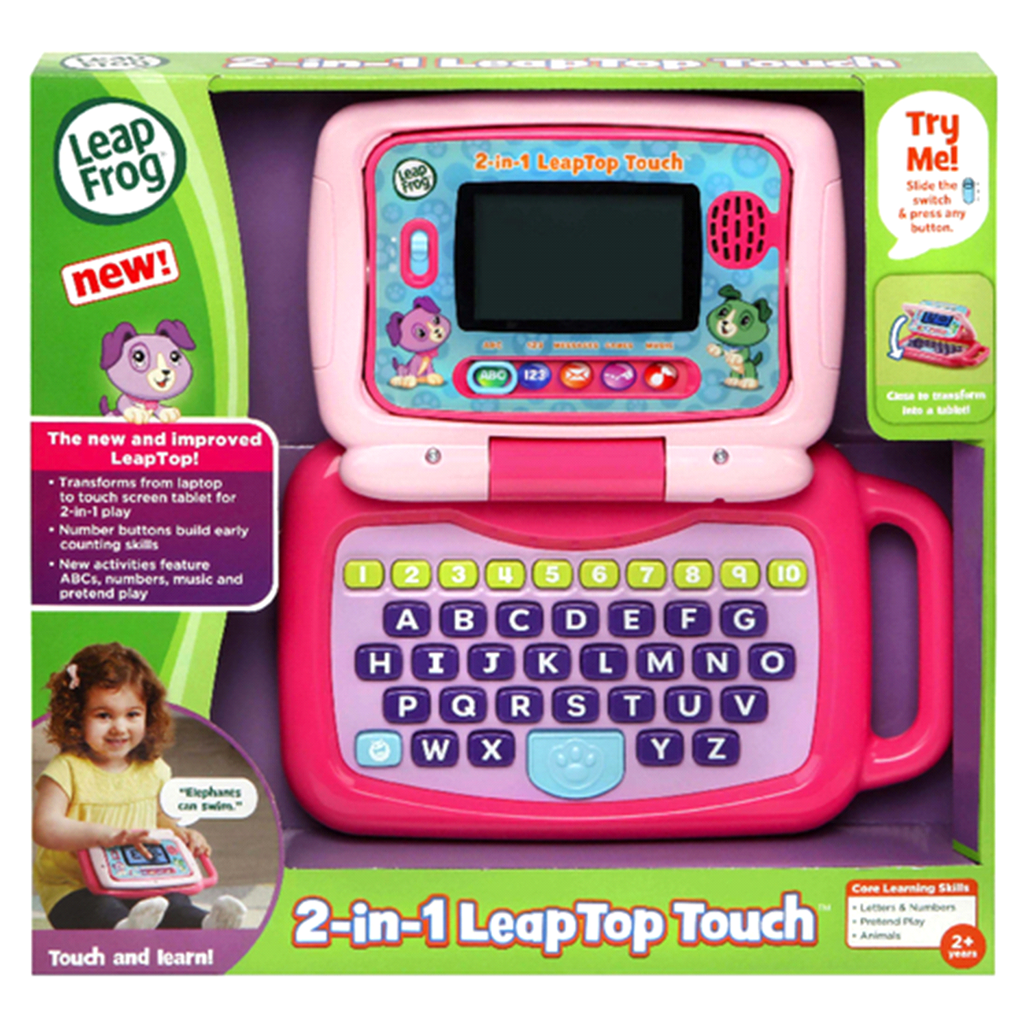 slide 1 of 5, LeapFrog 2-in-1 LeapTop Touch - Pink, 1 ct
