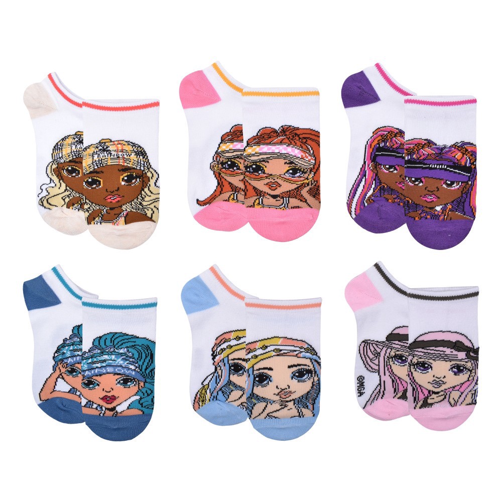 slide 5 of 5, 6pk Rainbow High Pacific Paradise No Show, 6 ct