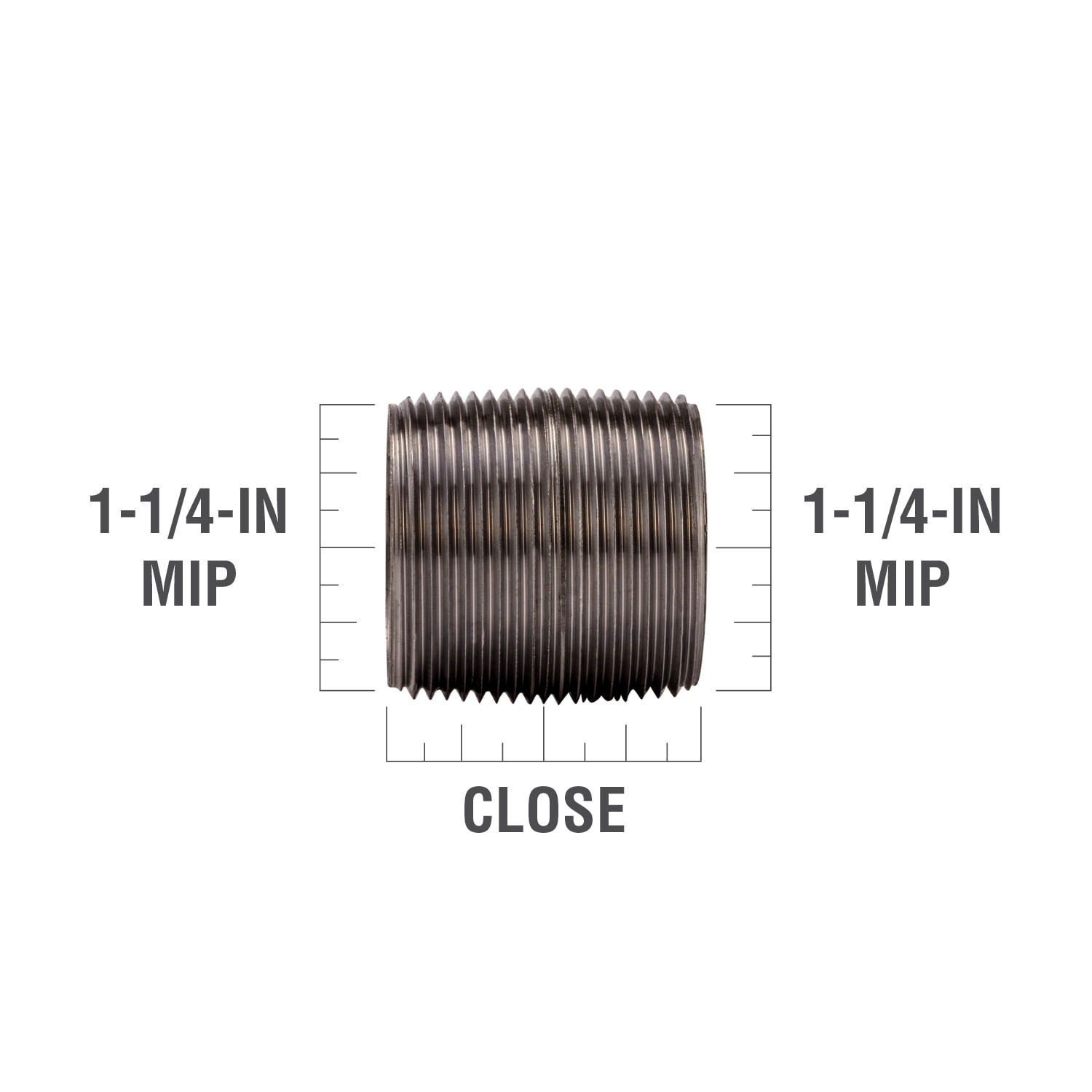 slide 3 of 6, RELIABILT 1-1/4-in x Close Black Nipple, 1 ct