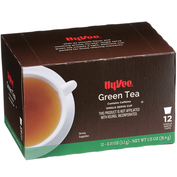 slide 1 of 1, Hy-vee Green Tea Single Serve Cups - 1.35 oz, 1.35 oz