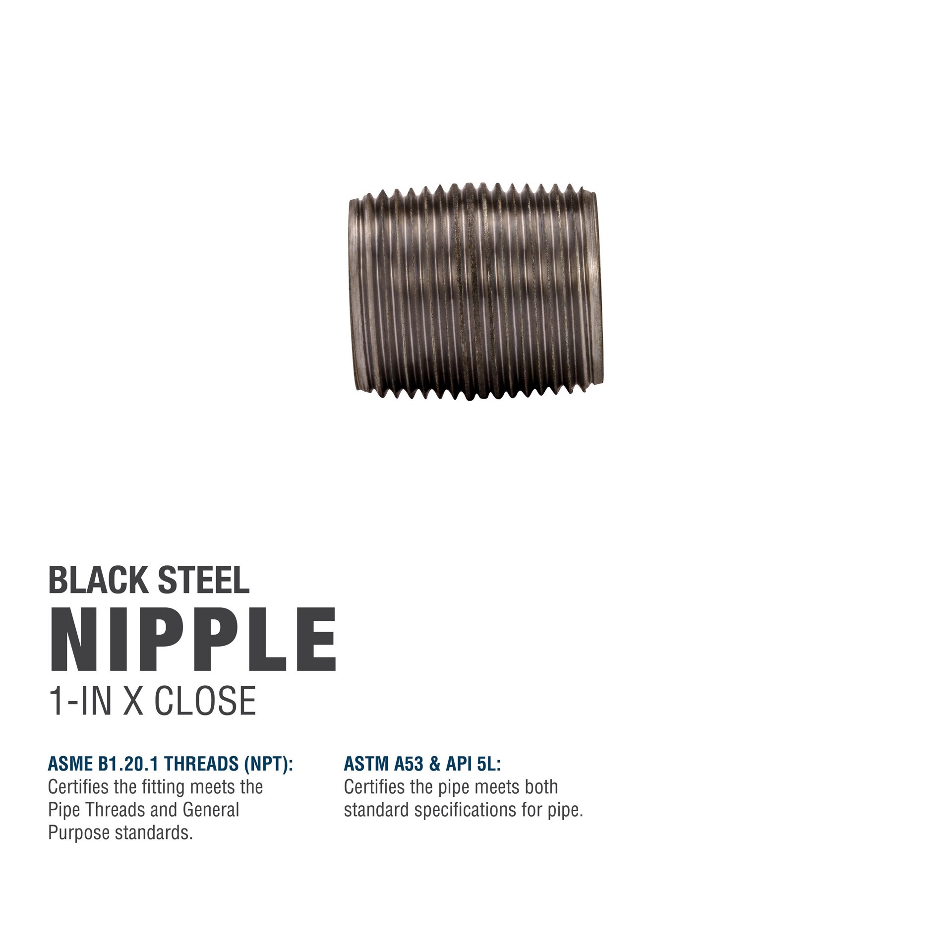 slide 5 of 6, RELIABILT 1-in x Close Black Nipple, 1 ct
