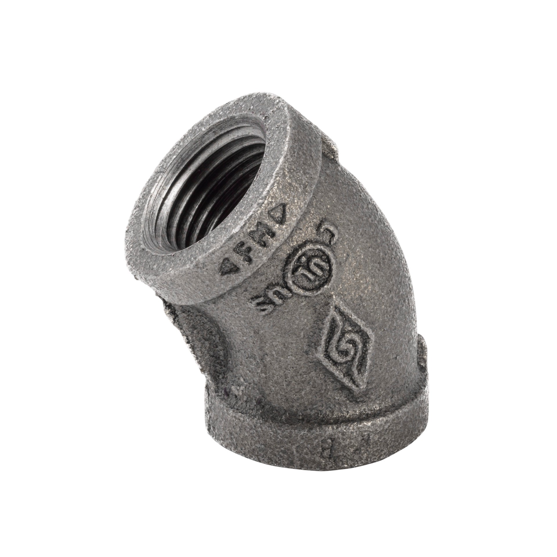 slide 1 of 5, RELIABILT 1/2-in 45 Black Iron Elbow Fitting, 1 ct