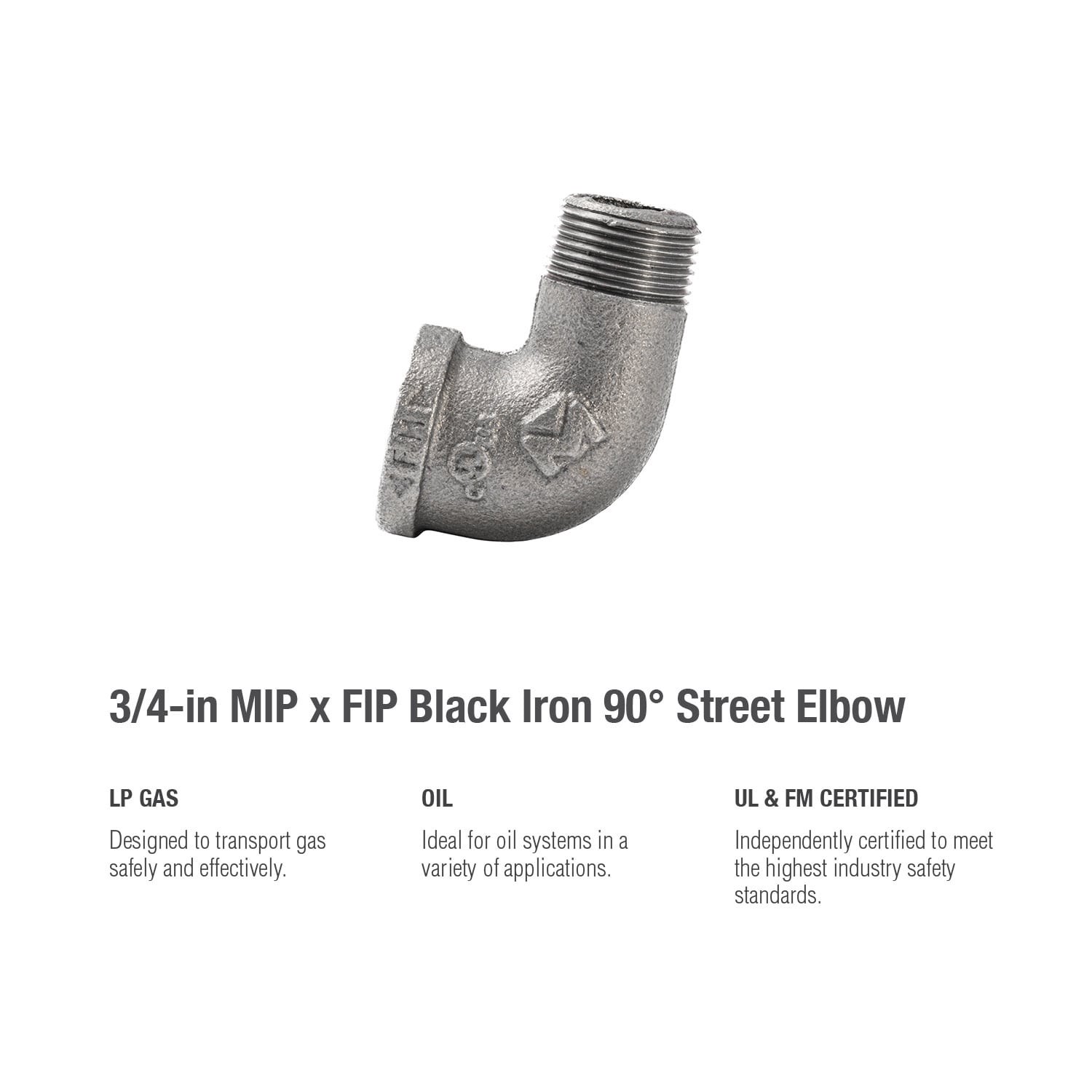 slide 5 of 6, RELIABILT 3/4-in 90 Black Iron Street Elbow Fitting, 1 ct