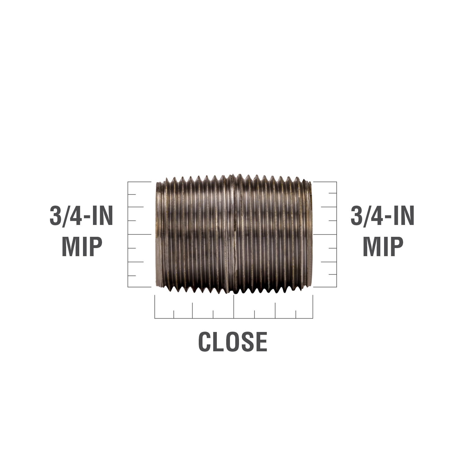 slide 3 of 6, RELIABILT 3/4-in x Close Black Nipple, 1 ct