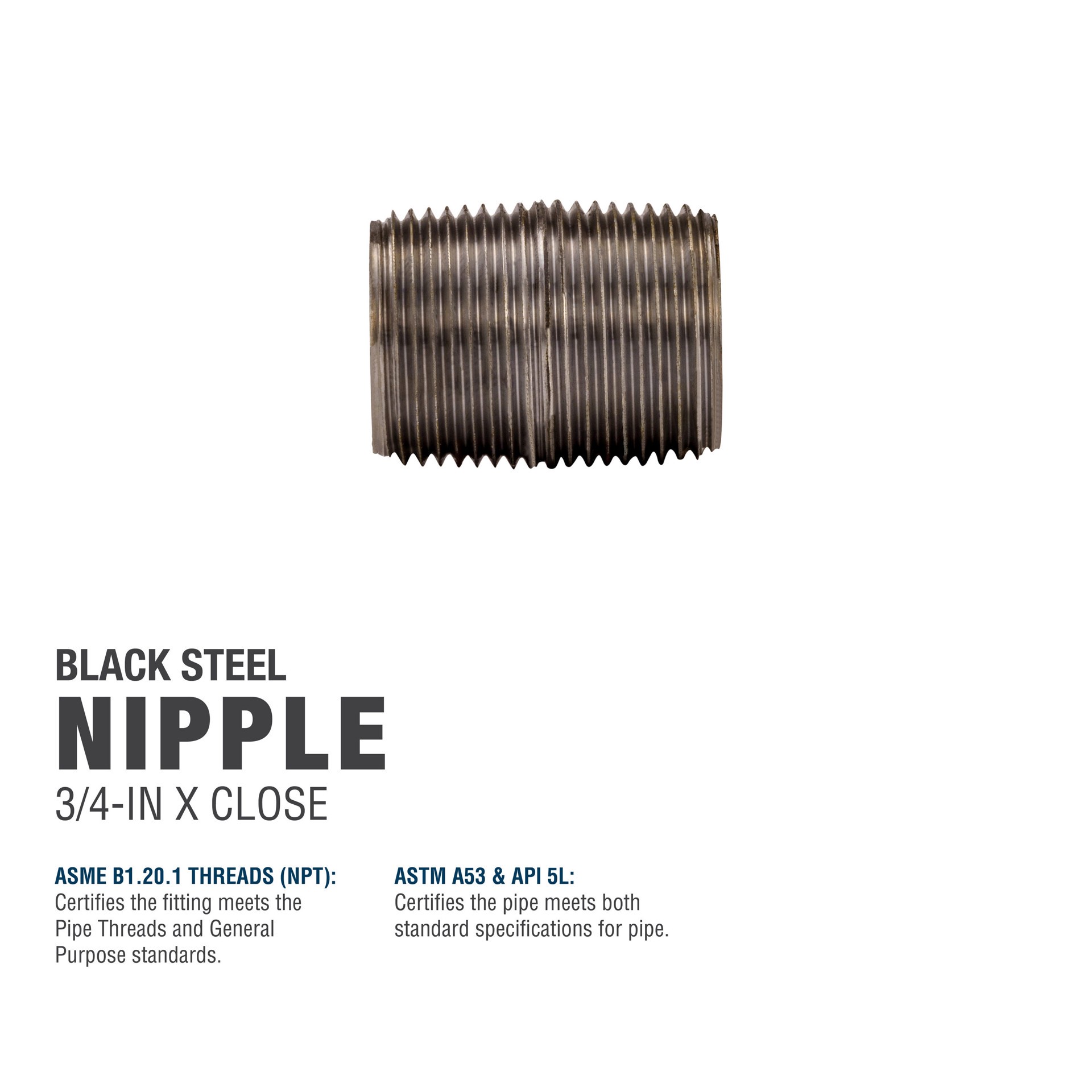 slide 5 of 6, RELIABILT 3/4-in x Close Black Nipple, 1 ct