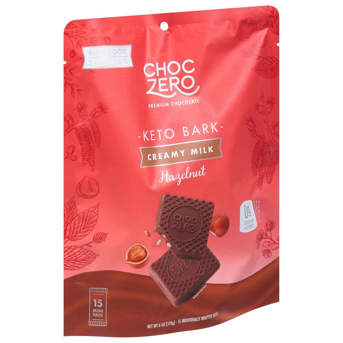 slide 2 of 9, ChocZero Creamy Milk Hazelnut Keto Bark 15 Mini Pack 15 ea, 15 ct