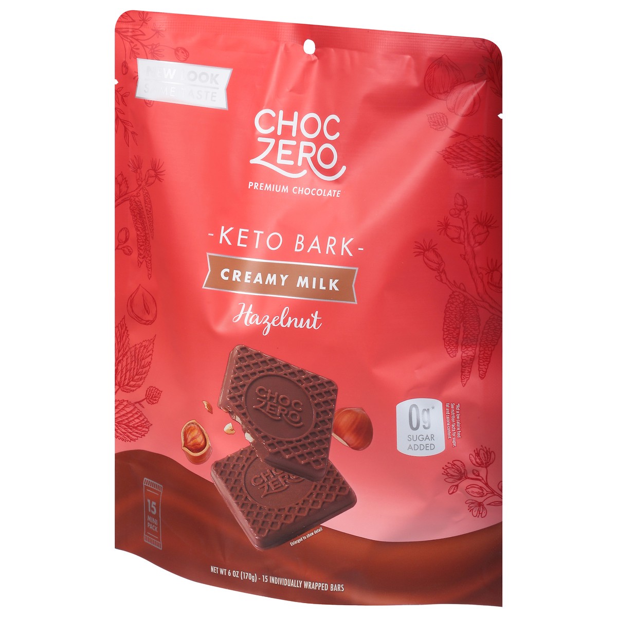 slide 3 of 9, ChocZero Creamy Milk Hazelnut Keto Bark 15 Mini Pack 15 ea, 15 ct