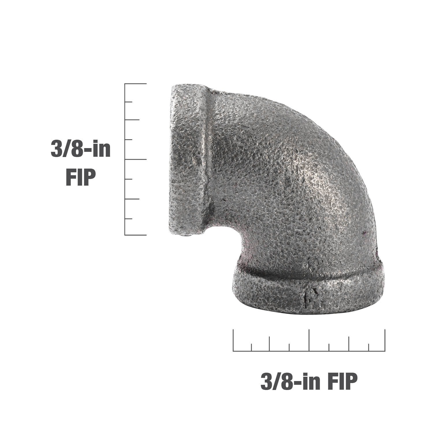 slide 4 of 5, RELIABILT 3/8-in 90 Black Iron Elbow Fitting, 1 ct
