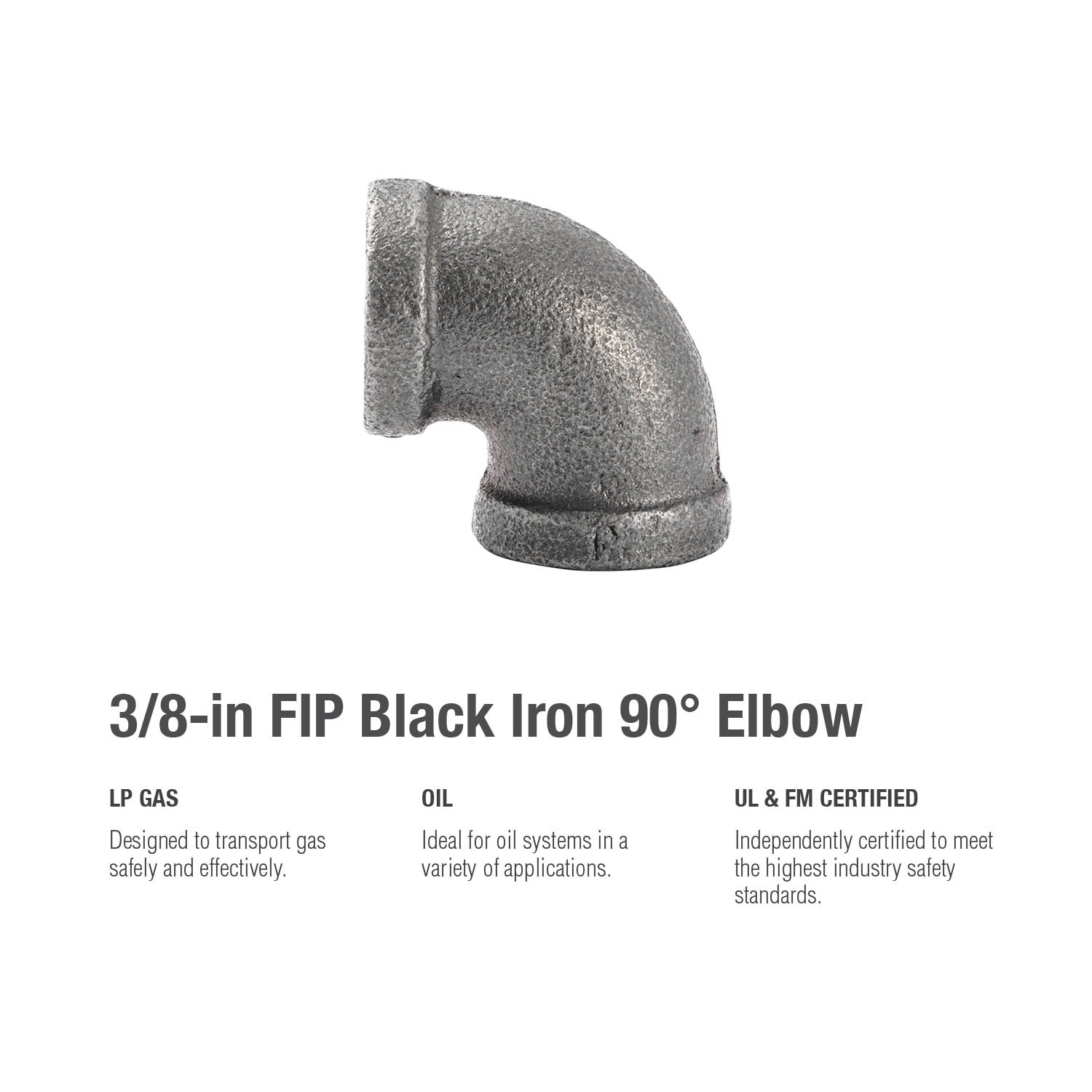 slide 5 of 5, RELIABILT 3/8-in 90 Black Iron Elbow Fitting, 1 ct
