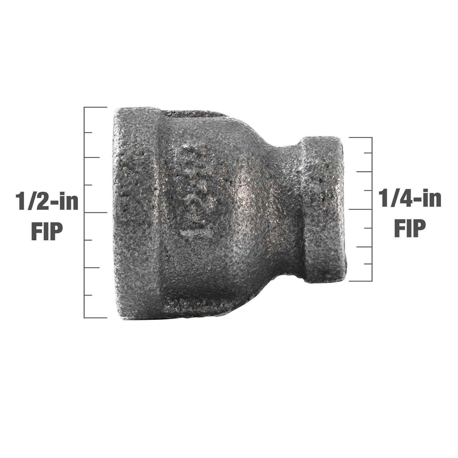 slide 4 of 5, RELIABILT 1/2-in x 1/4-in Black Iron Coupling Fitting, 1 ct