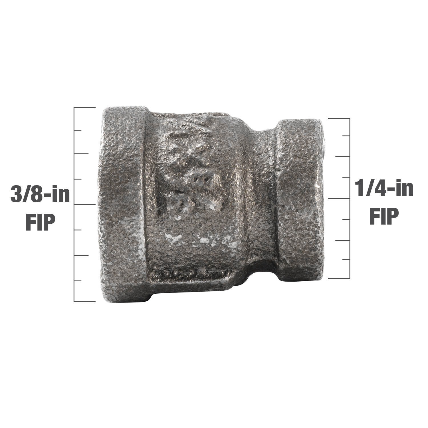 slide 4 of 5, RELIABILT 3/8-in x 1/4-in Black Reducing Coupling, 1 ct