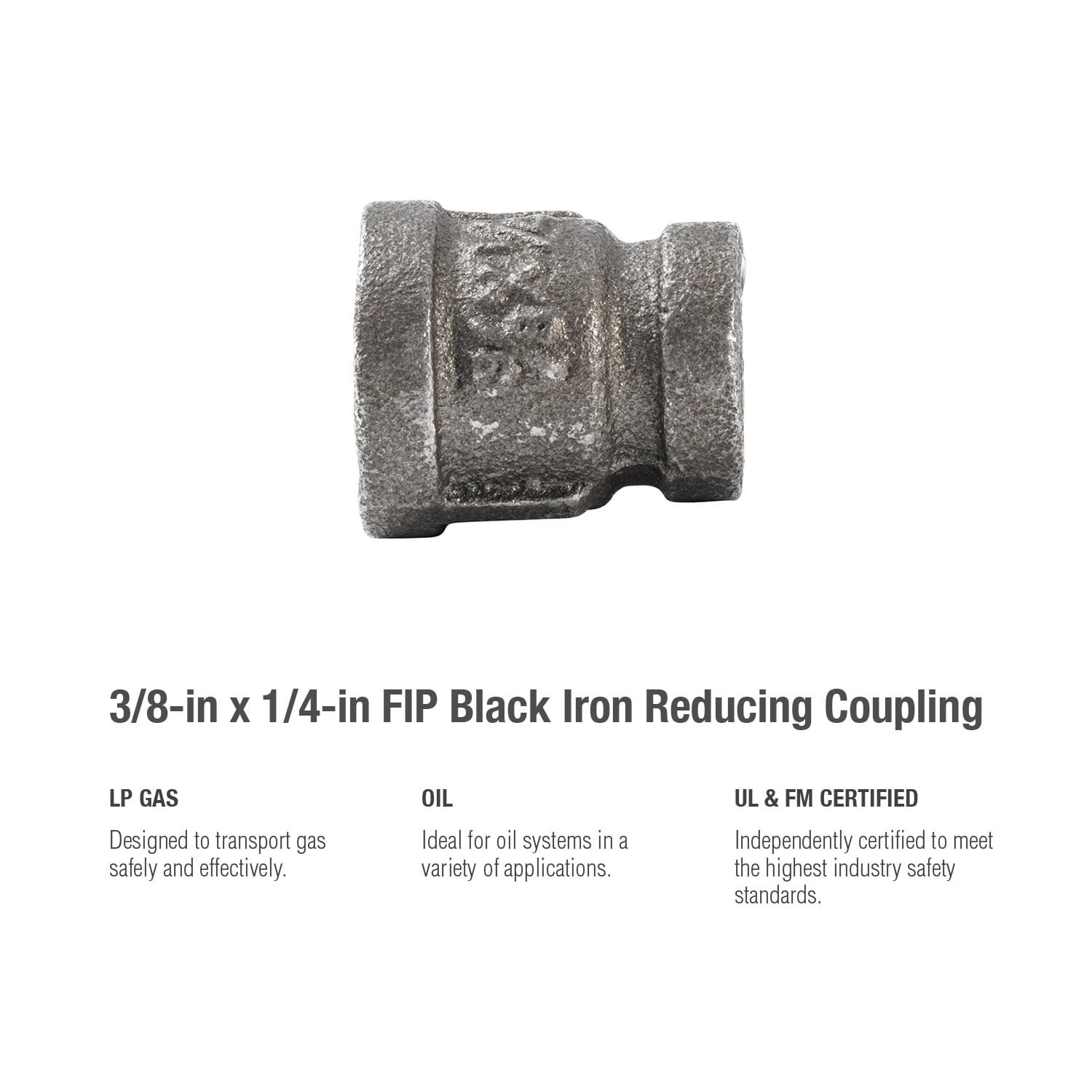 slide 5 of 5, RELIABILT 3/8-in x 1/4-in Black Reducing Coupling, 1 ct