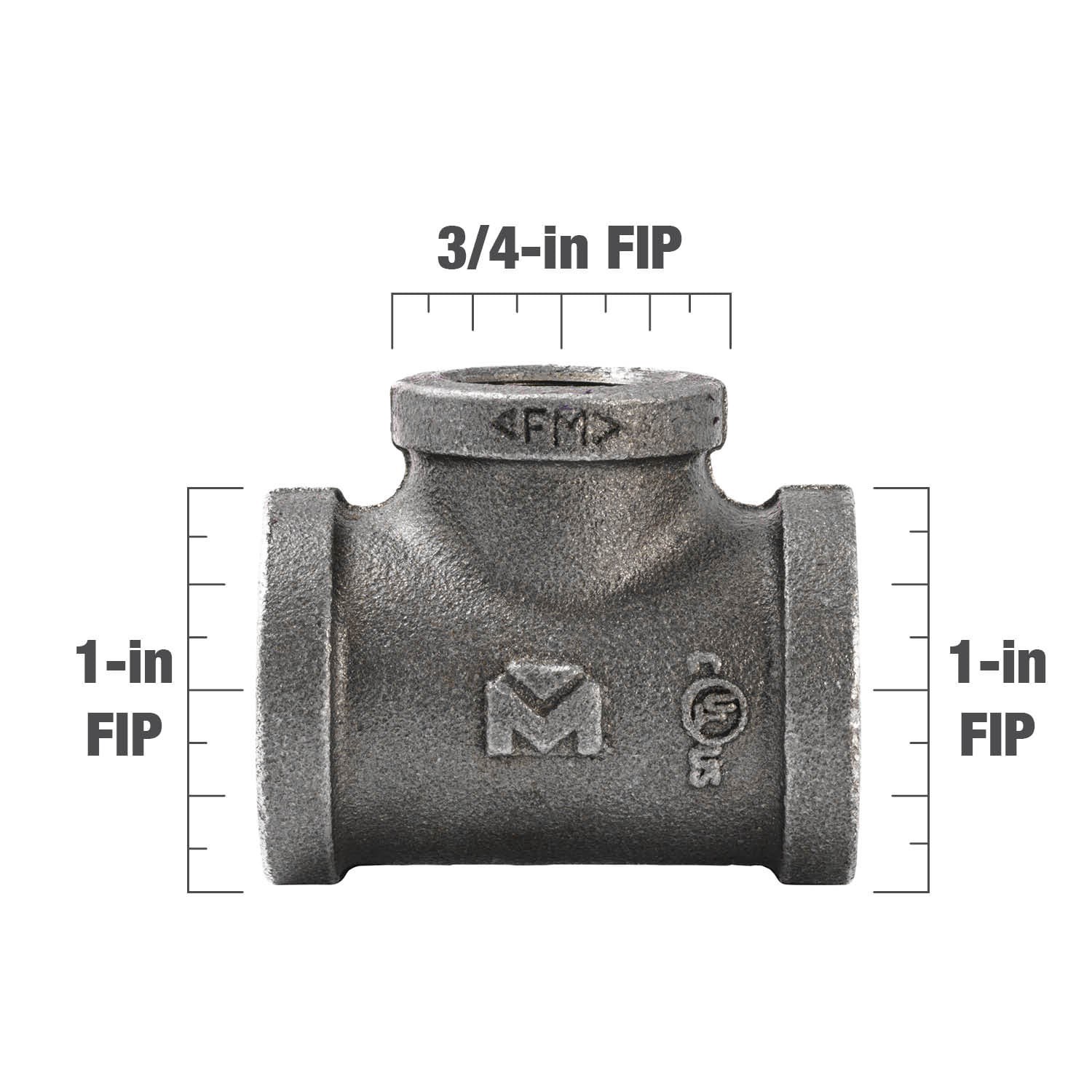 slide 4 of 5, RELIABILT 1-in x 1-in x 3/4-in Black Reducing Tee, 1 ct