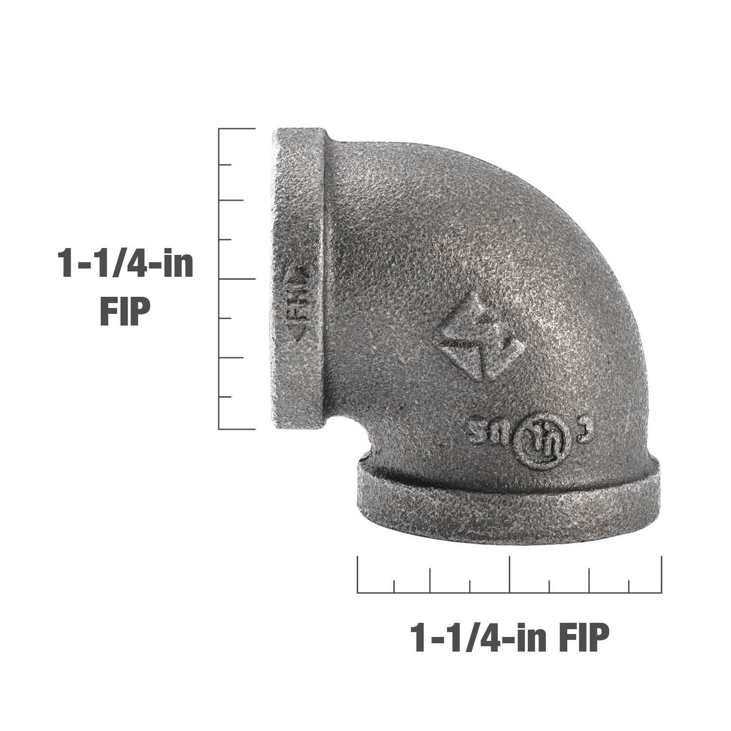 slide 4 of 5, RELIABILT 1-1/4-in 90-Degree Black Elbow, 1 ct