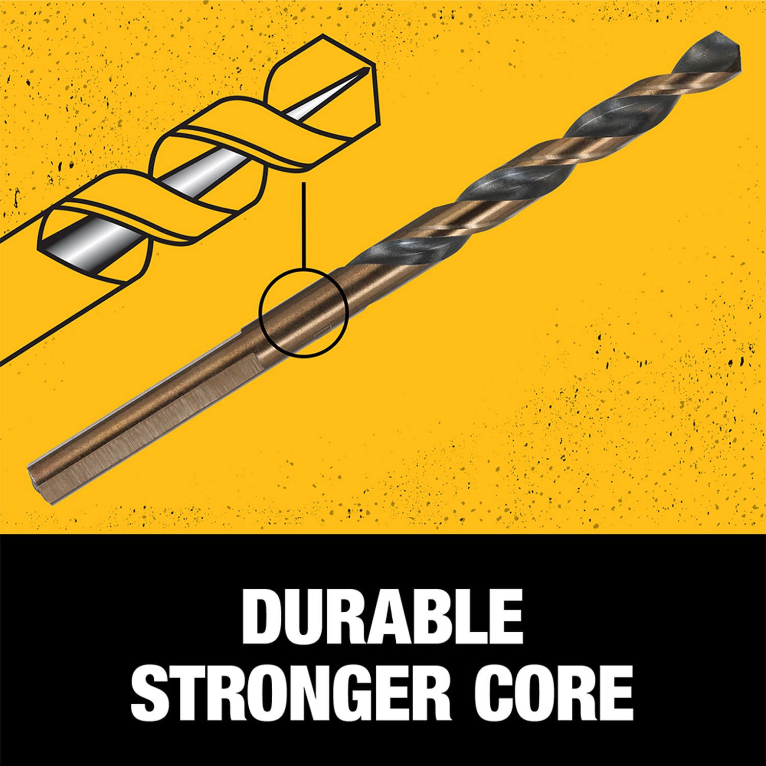 slide 5 of 6, DEWALT 3/8-in x 5-1/16-in Black and gold coated HSS Jobber length Twist Drill Bit, 1 ct