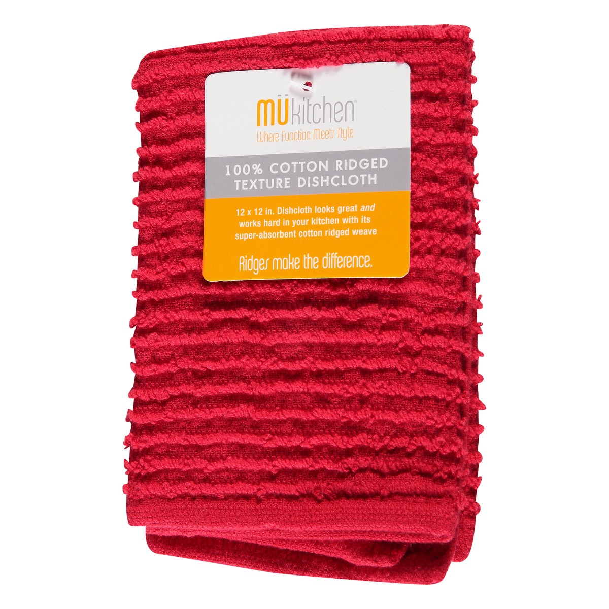 slide 6 of 9, MÜkitchen Ruby 100% Cotton Ridged Texture Dishcloth 1 ea, 1 ct