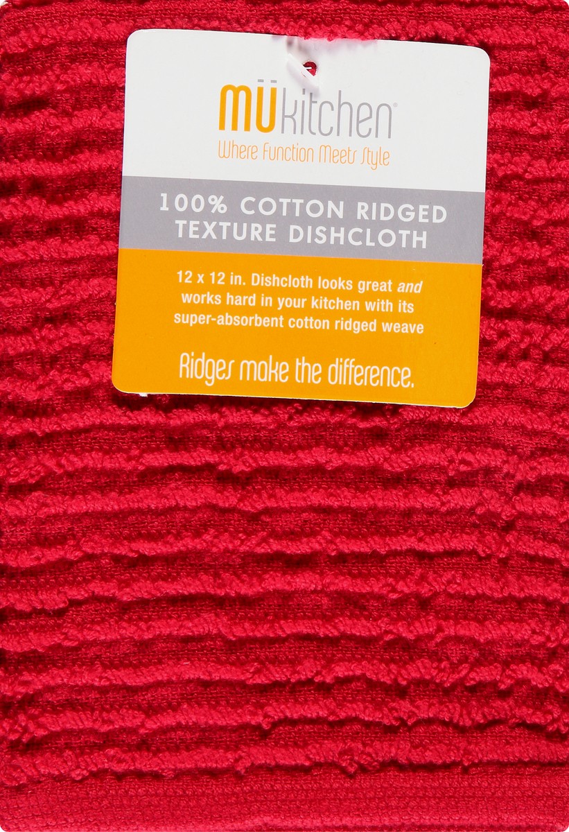 slide 9 of 9, MÜkitchen Ruby 100% Cotton Ridged Texture Dishcloth 1 ea, 1 ct