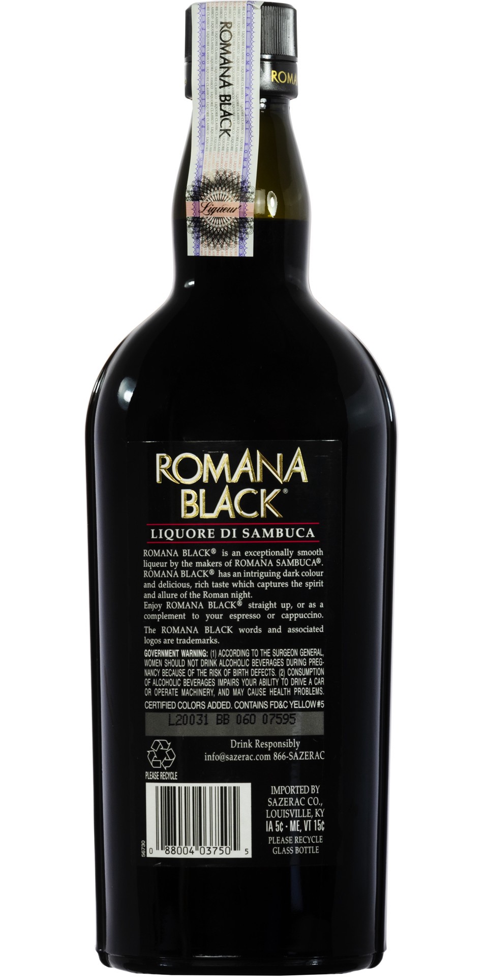 slide 2 of 2, Romana Black Liqueur 750ml 80 Proof, 750 ml