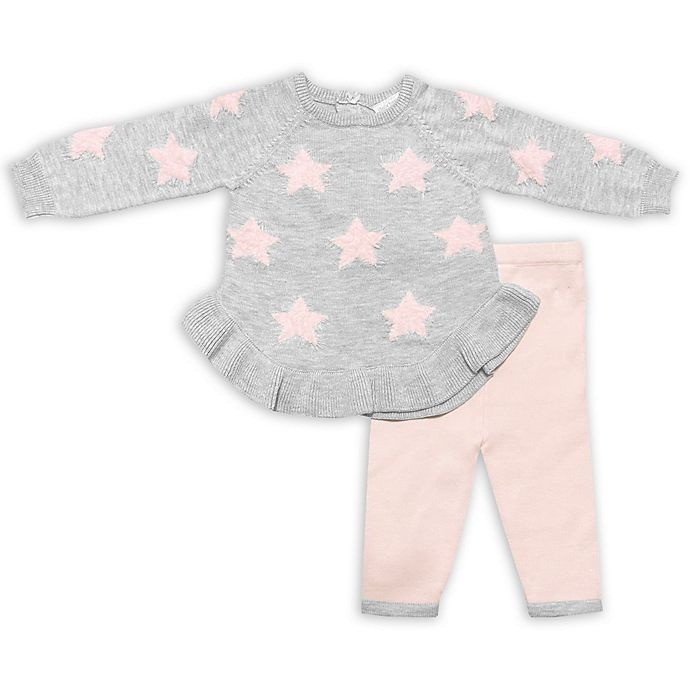 slide 1 of 2, Clasix Beginnings by Miniclasix Newborn Star Knit Top and Pant Set - Grey, 2 ct