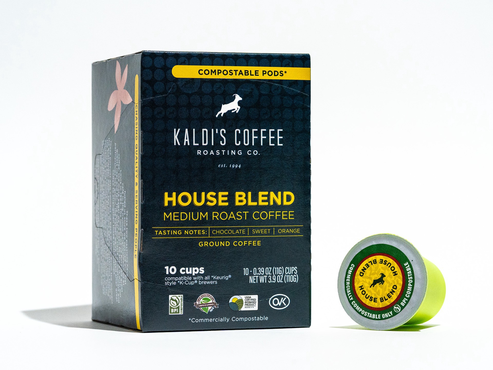 slide 1 of 1, Kaldi's Coffee Roasting Co. House Blend Kcup Coffee 10 Count, 4 oz