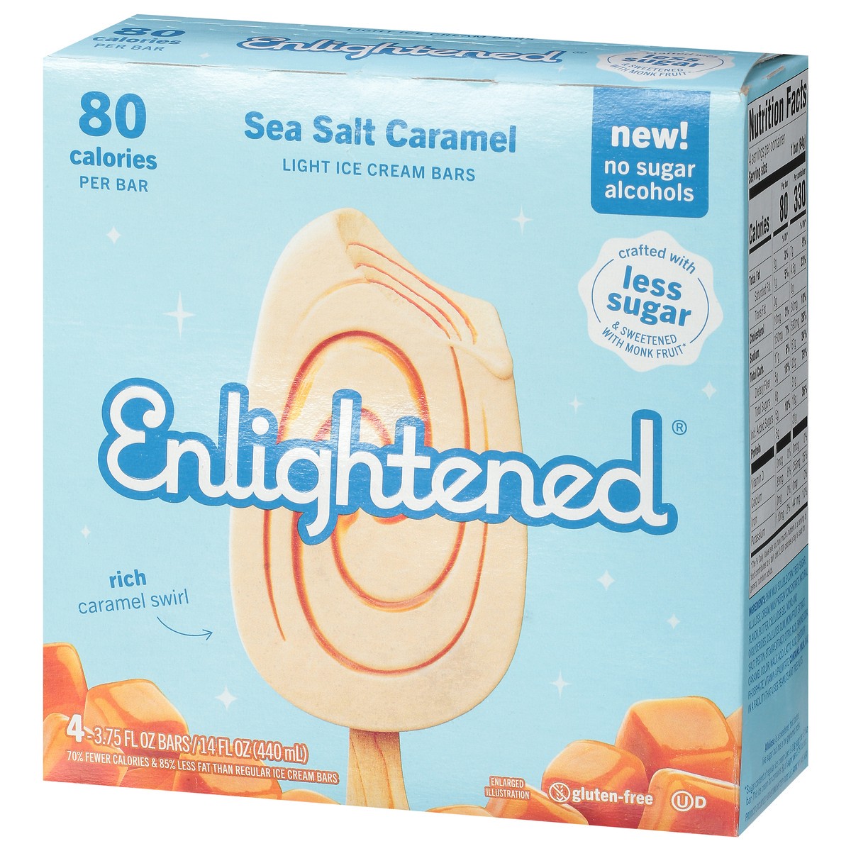 slide 8 of 9, Enlightened Light Sea Salt Caramel Ice Cream Bars 4 - 3.5 fl oz, 4 ct