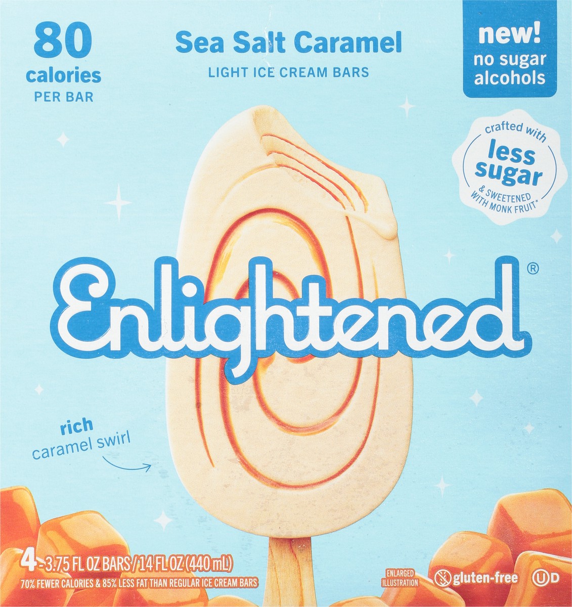 slide 6 of 9, Enlightened Light Sea Salt Caramel Ice Cream Bars 4 - 3.5 fl oz, 4 ct