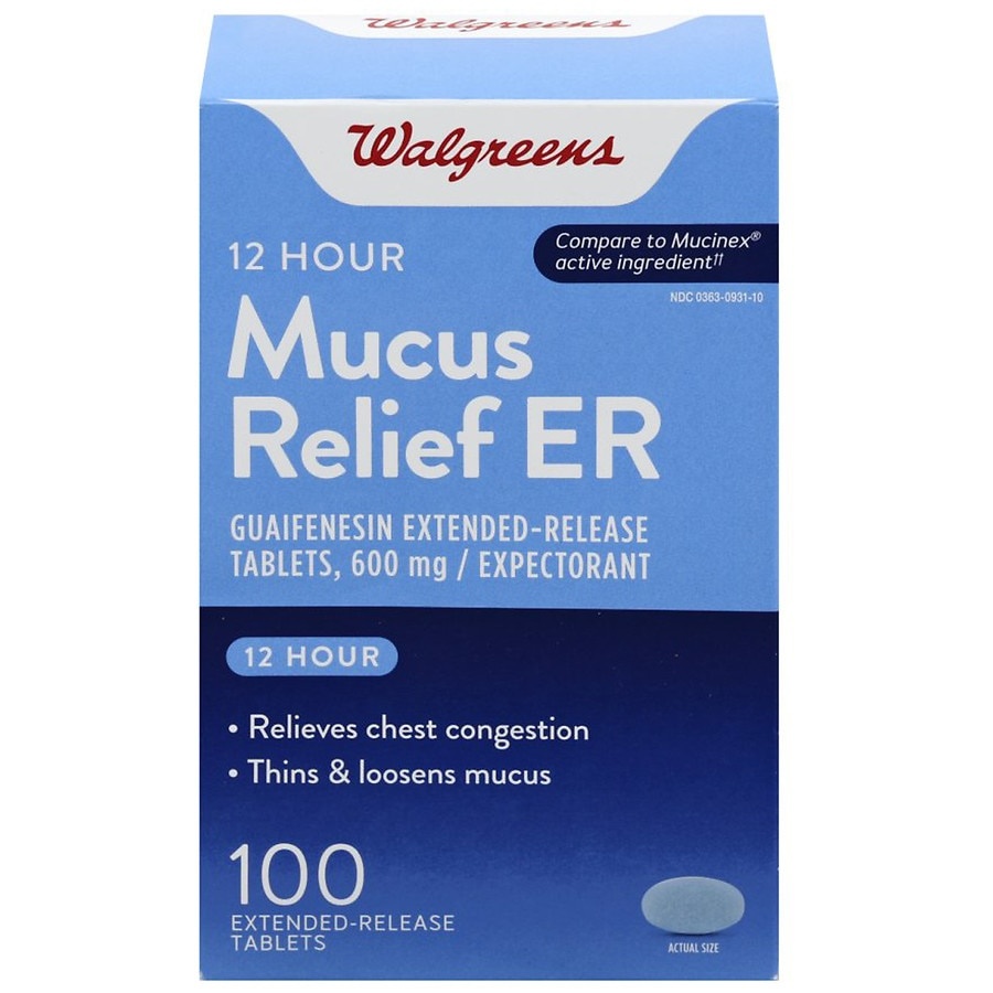 Walgreens Mucus Relief Extended Release Tablets 600 mg 100 ct Shipt