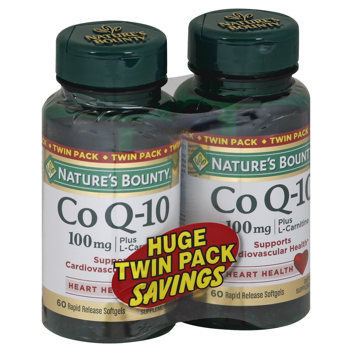 slide 2 of 3, Nature's Bounty Q-Sorb CoQ10 100 mg Dietary Supplement Softgels Twinpack, 60 ct